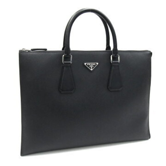 Prada briefcase black leather business - Picture 1 of 8